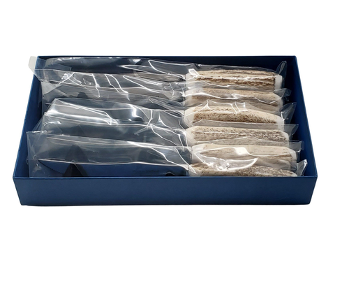 Steak Knives-Set/6 Light Horn Handles Stainless Serrated Blade