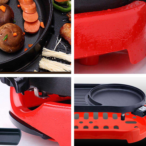in  BBQ Electric Pan Grill Teppanyaki Stainless Steel Hot Pot Steamboat