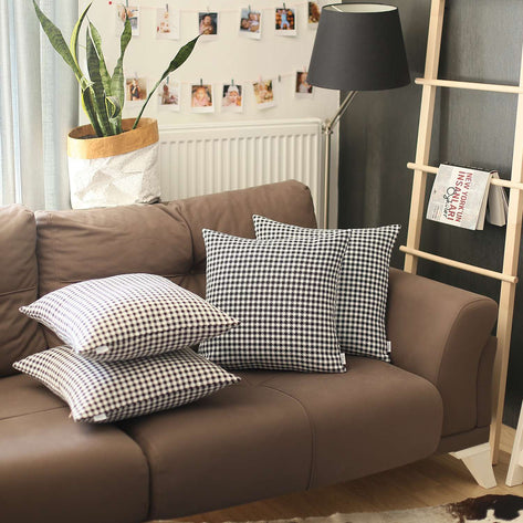 Boho-Chic Houndstooth Jacquard Throw Pillow