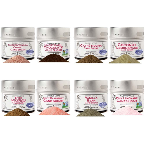 Infused Cocktail & BBQ Cane Sugars - 8 Pack Artisanal Sugar Collection