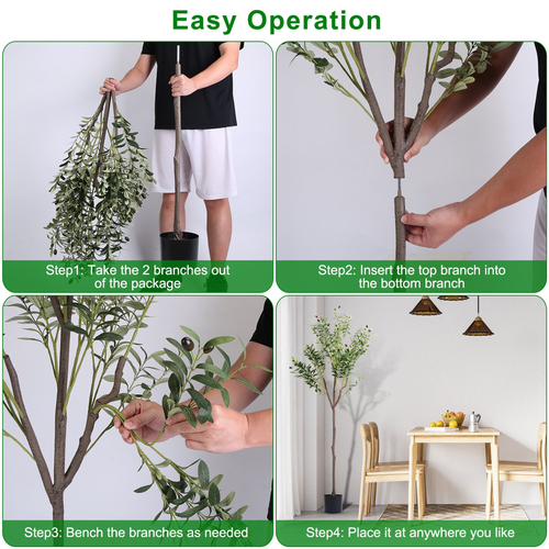 5.9FT Artificial Olive Tree Tall Fake Olive Plant Faux Potted Olive Tree