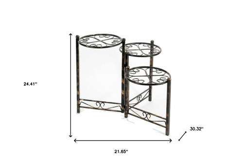 24" Black And Gold Metal Garden Accents Accessories