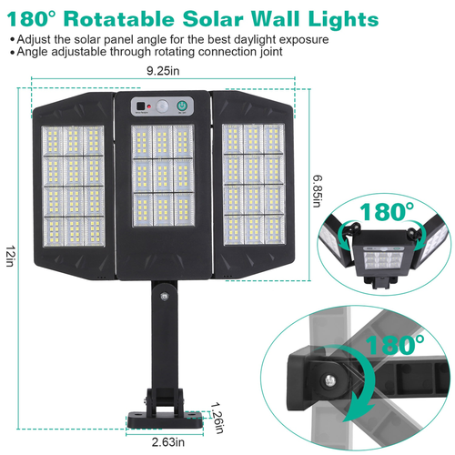 Solar Wall Light Outdoor 33 COB Beads 