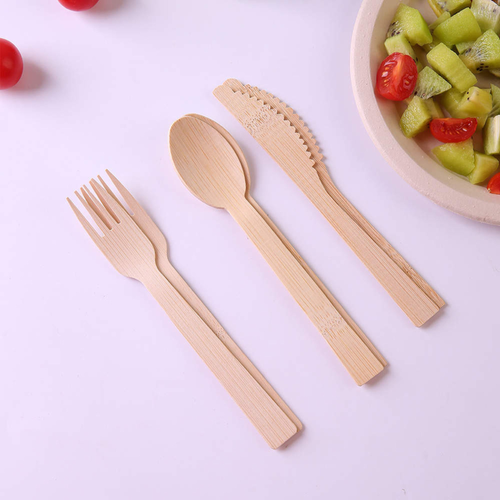 Disposable Wrapped Bamboo Cutlery Sets 