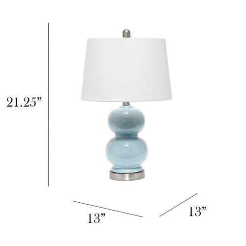 Lalia Home Dual Orb Table Lamp with Fabric Shade