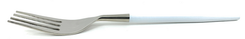 Vibhsa 6- PC Stainless Steel Dinner Fork (Hammered Mouth, White)