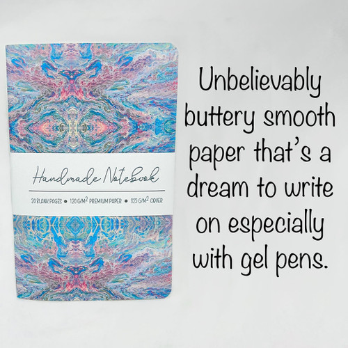 Liquid Art - Style 1 - Handmade Saddle Bound Notebook - A5-ish size