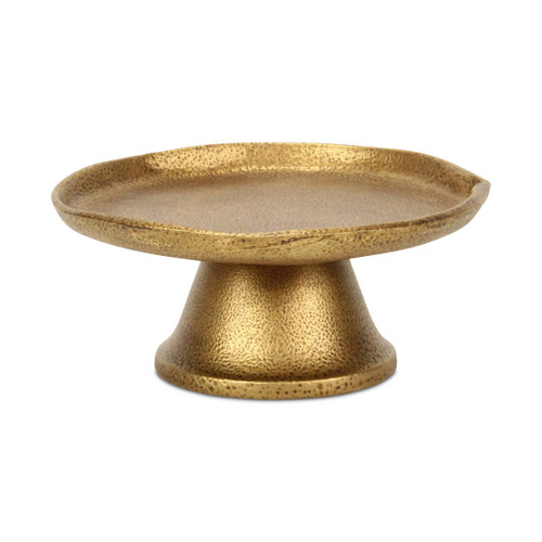 8" Gold Cast Iron Handmade Round Trinket Tray