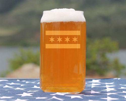 Chicago Flag Beer Can Pint Glass - Chicago Gifts and Decor