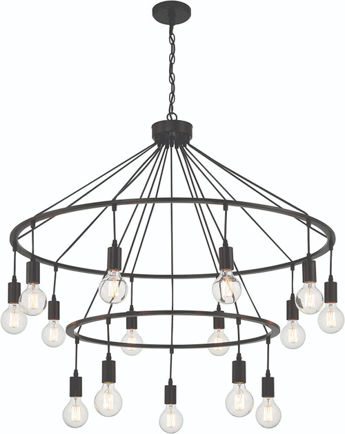 Black Candle Style Multi Light Metal Dimmable Chandelier