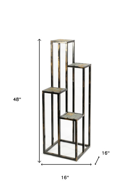 48" Black And Gold Metal Garden Accents Accessories