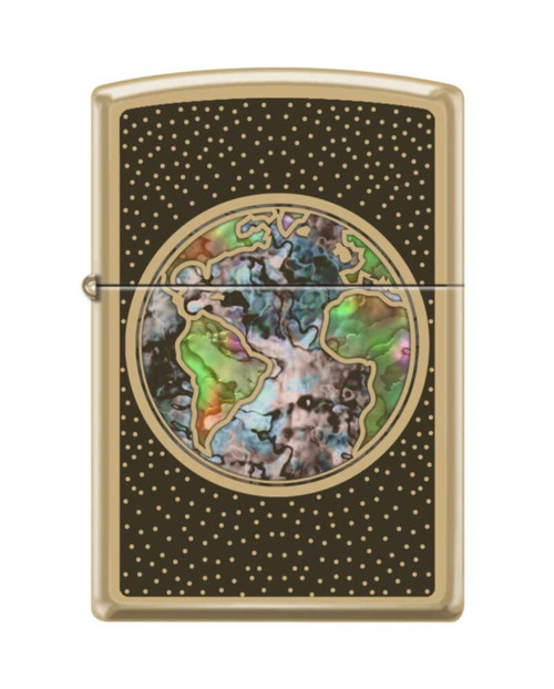Zippo Planet Earth High Polish Solid Brass Finish Windproof Lighter 