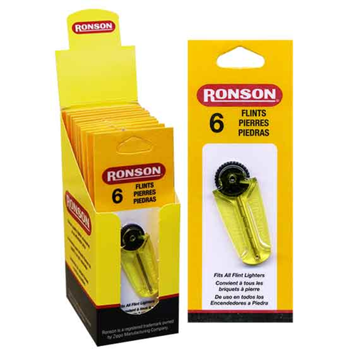 Ronson Flints 12-PACK of 6-Flint Dispenser 