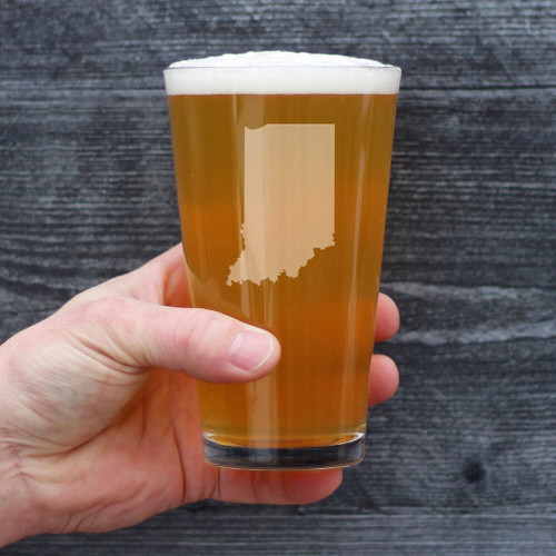 Indiana Outline Pint Glass for Beer - Indianan Gifts