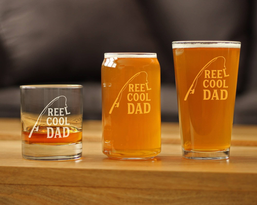Reel Cool Dad Whiskey Rocks Glass - Fishing Gifts and Decor
