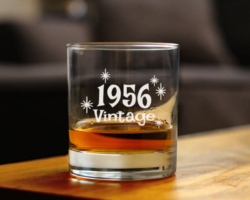 Vintage 1956 Whiskey Rocks Glass - 68th Birthday Gifts