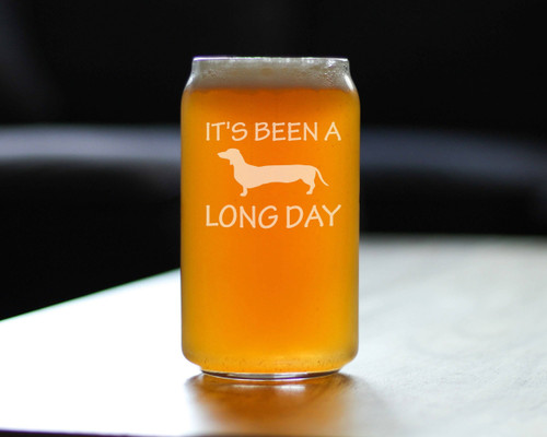 Long Day Beer Can Pint Glass - Dachshund Gifts and Decor