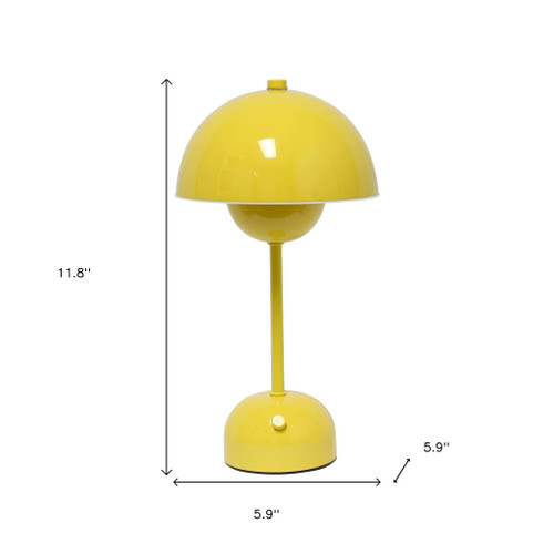 12" Yellow Metal Table Lamp