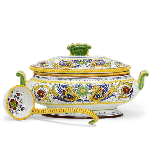 RAFFAELLESCO DELUXE: Oval Soup Tureen with Ceramic Ladle
