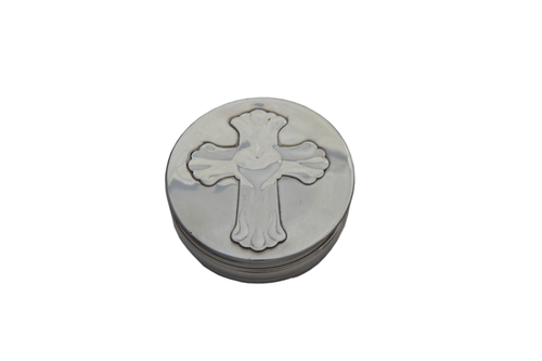 2" Box with Cross Pewter
