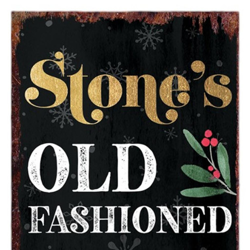 36" Black Gold Red And Green Christmas Tree Solid Wood Porch Sign