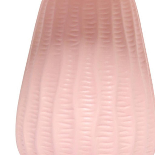 11" Light Pink Ceramic Round Table Lamp With Light Pink Drum Shade