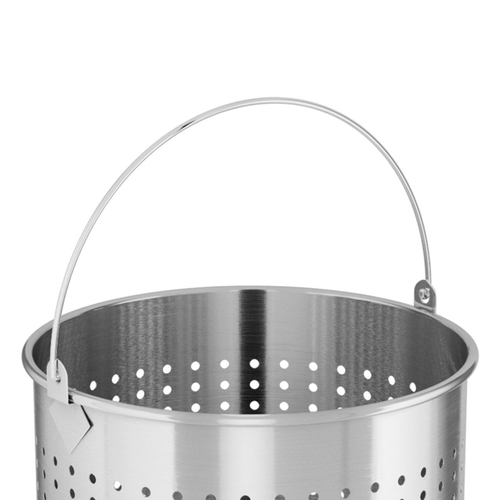 Stainless Steel Perforated Stockpot Basket Pasta Strainer with Handle