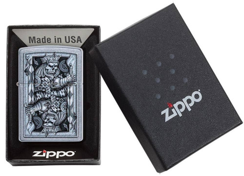 Zippo Steampunk King of Spades Street Chrome Finish Windproof Lighter 