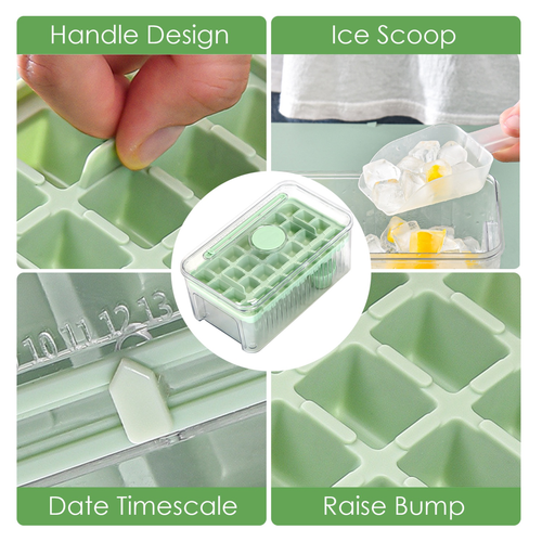 Ice Cube Tray With Lid And Bin Plastic Ice Trays 