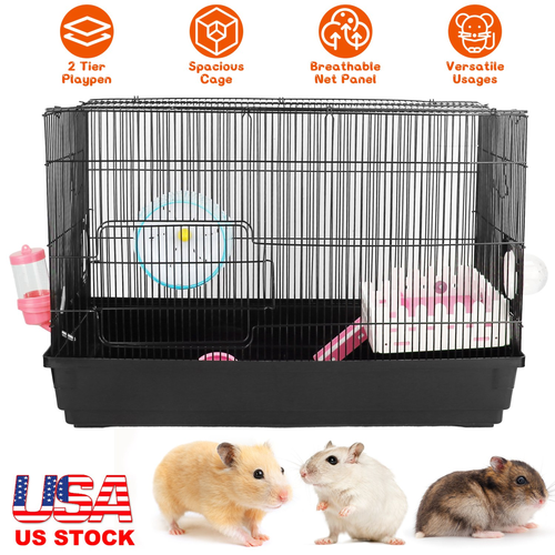 2-Tier Hamster Cage Small Animal Critter House 