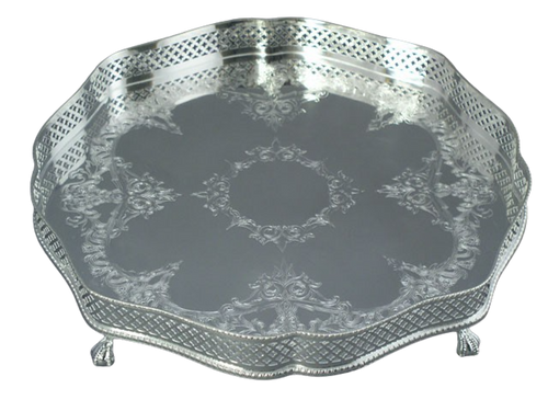 Gallery Tray Shaped Gallery 12" English Silver Plate