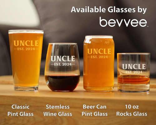 Bold 2024 Uncle Pint Glass for Beer - New Uncle Gifts