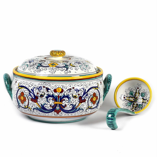 RICCO DERUTA: Round Soup Tureen with Metal Ladle