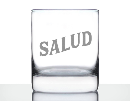 Cheers Spanish Salud Whiskey Rocks Glass -  Gifts and Decor