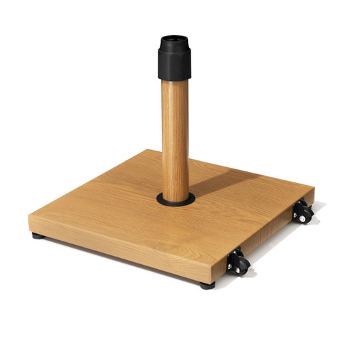 Light Brown Market Umbrella Steel In Ground Adjustable Umbrella Base With Wheels