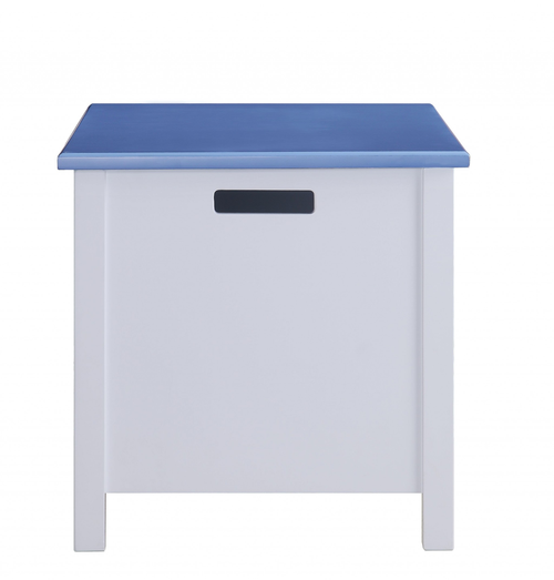 21" X 32" X 21" White Blue Wood Youth Chest