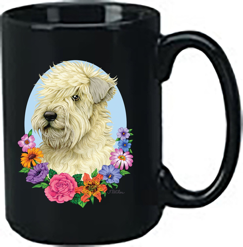 Soft Coated Wheaton Terrier - Best of Breed Ceramic 15oz Coffee Black Mug
