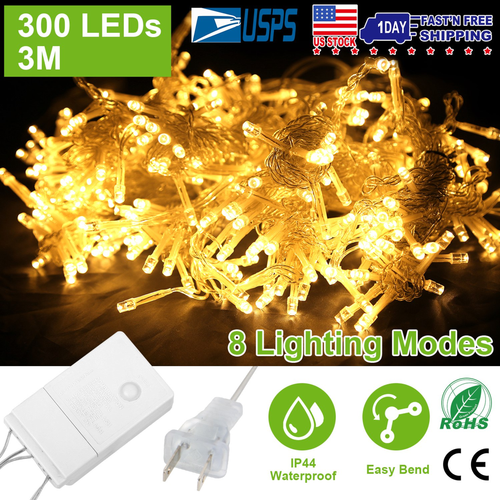 3M 300 LEDs String Curtain Light IP44 String Fairy Lights