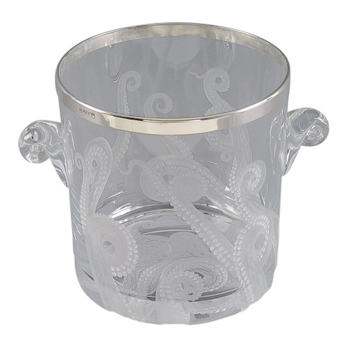 Ice Bucket Octopus Design Hallmarked Silver Plated  Rim