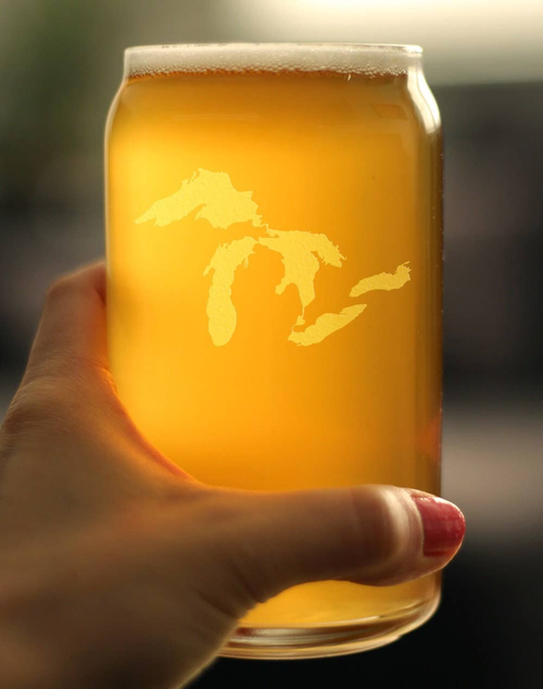 Great Lakes Beer Can Pint Glass - Midwestern Gifts and Decor