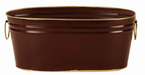 9" Oval Metal Planter