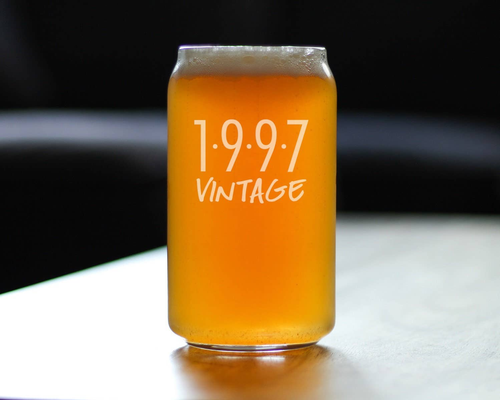 Vintage 1997 Beer Can Pint Glass - 27th Birthday Gifts
