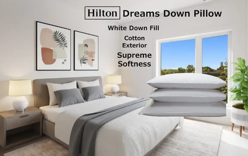 Hilton Hotel & Resorts Collection Luxury Down-Quilt Polyester Pillow 