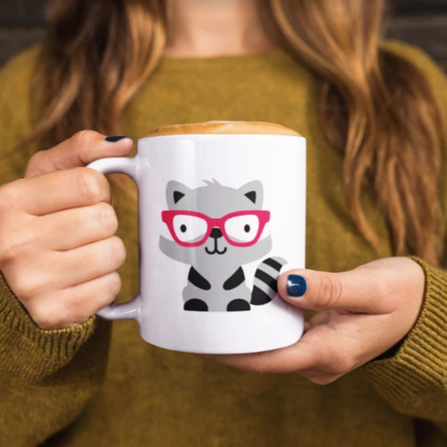 Raccoon with Glasses Mug