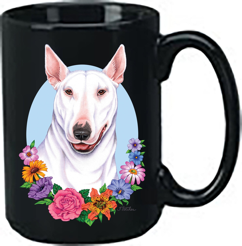 Bull Terrier White - Best of Breed Ceramic 15oz Coffee Black Mug