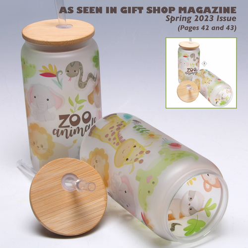 Zoo Animals Mason Jar Tumbler