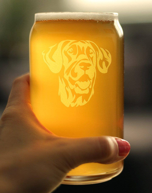 Great Dane Face Beer Can Pint Glass - Great Dane Gifts