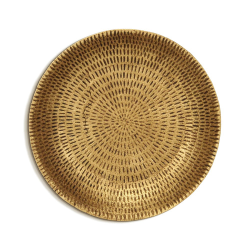 10" Gold Cast Iron Handmade Round Trinket Tray