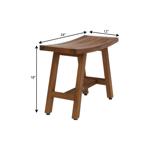 18" X 24" Brown Teak Rectangular Shower Bench