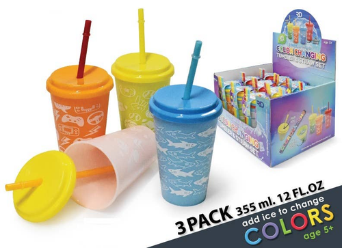 3-Pack Color Changing Tumbler & Straw Set